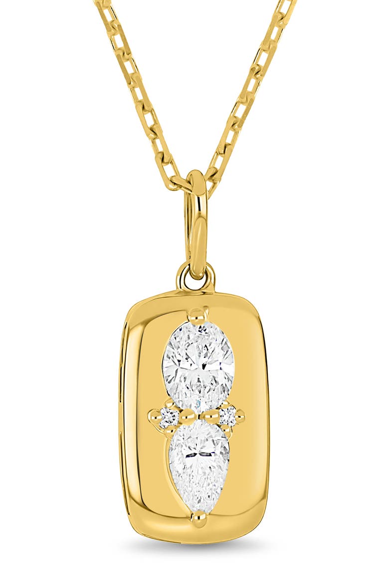 18K Gold Maya Diamond Dog Tag Pendant Necklace (Online Trunk Show), Alternate, color, 18K YELLOW GOLD/ DIAMOND