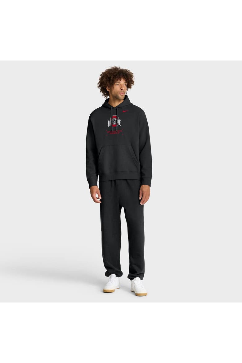 Men's Nike Black Ohio State Buckeyes Basketball Two-Hit Club Fleece Pullover Hoodie, Alternate, color, Black