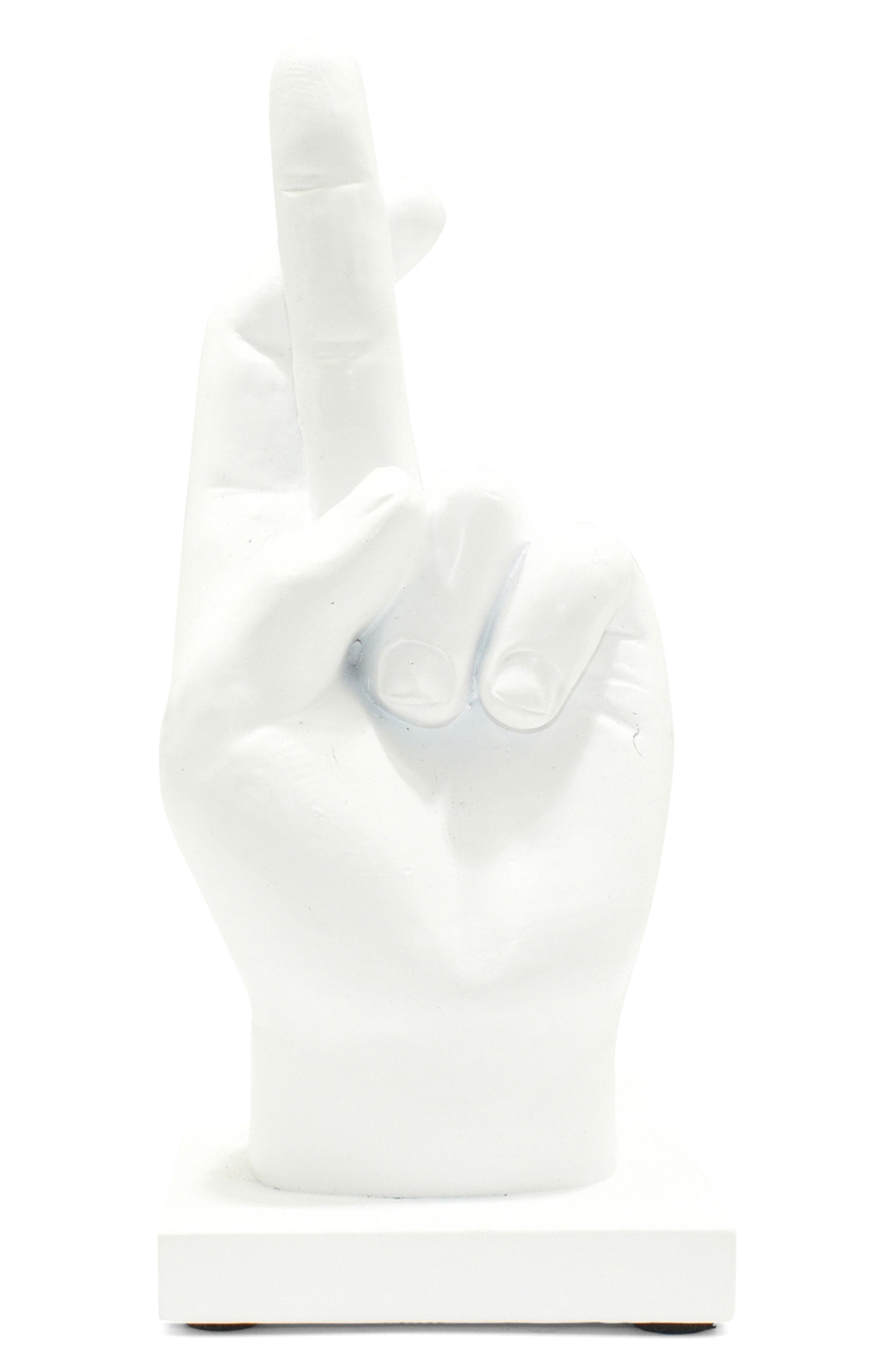 Fingers Crossed Decorative Sculpture