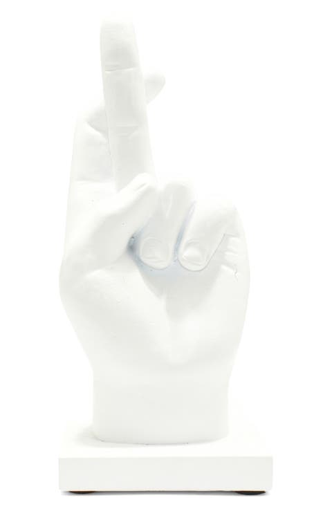 Fingers Crossed Decorative Sculpture