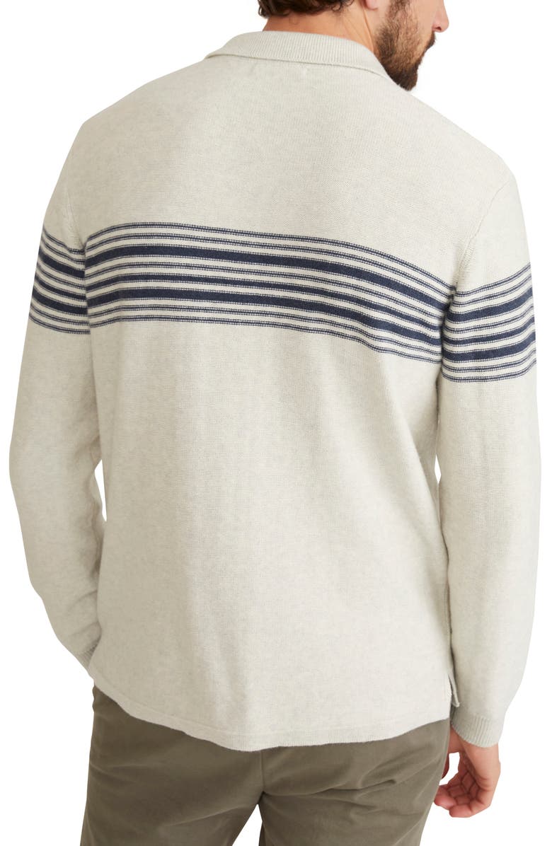 Marine Layer Chest Stripe Long Sleeve Polo, Alternate, color, 
