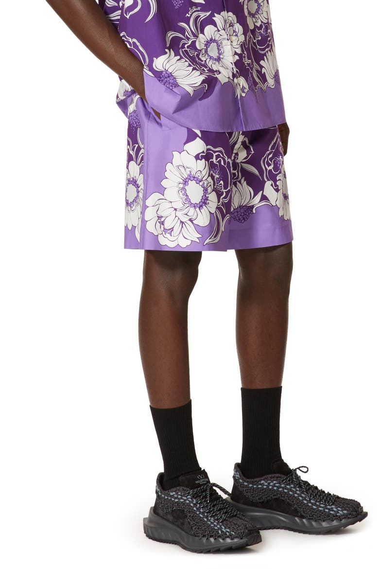 Tropical Floral Poplin Bermuda Shorts, Alternate, color, VIOLET