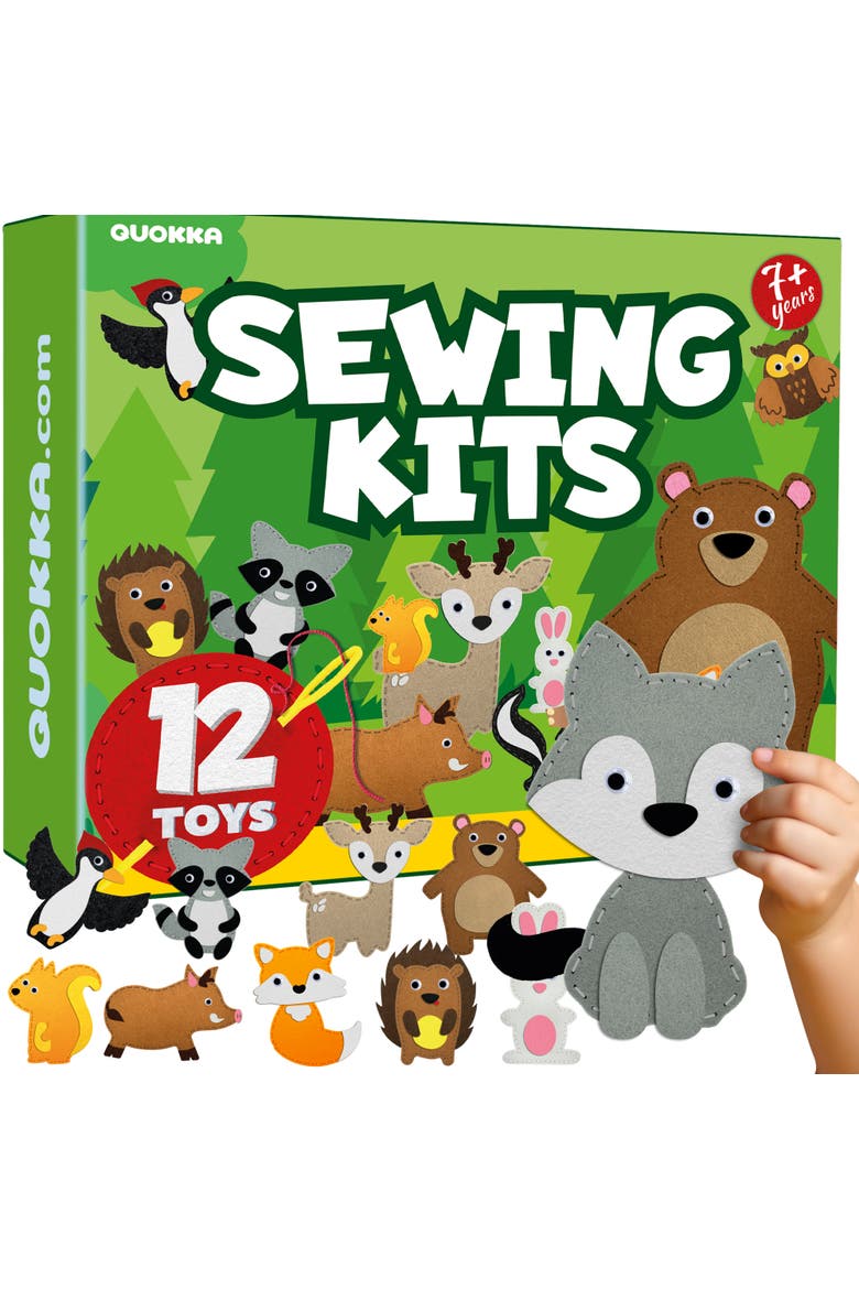 Kids Sewing Craft Kit with Felt Toys, Main, color, Wood
