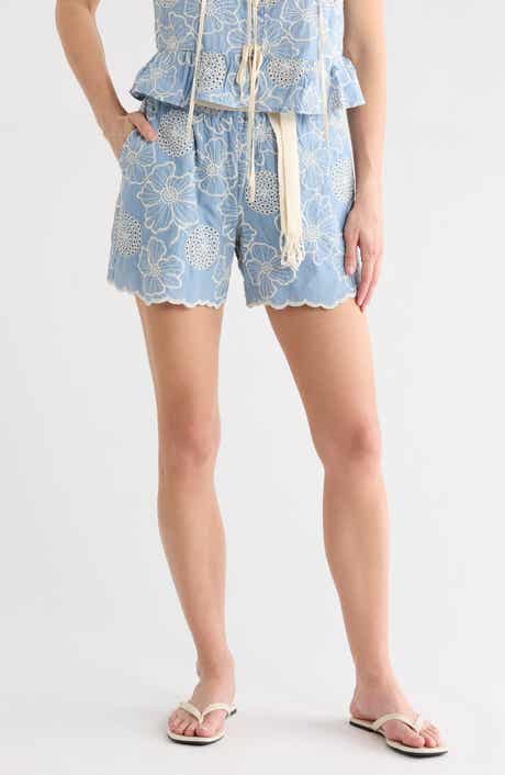 ELIE ELIE TAHARI Eyelet Embroidered Shorts