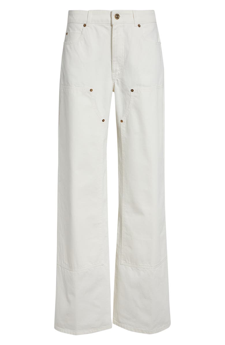 Balmain Loose Fit Denim Wide Leg Jeans, Main, color, 0Fc Off White