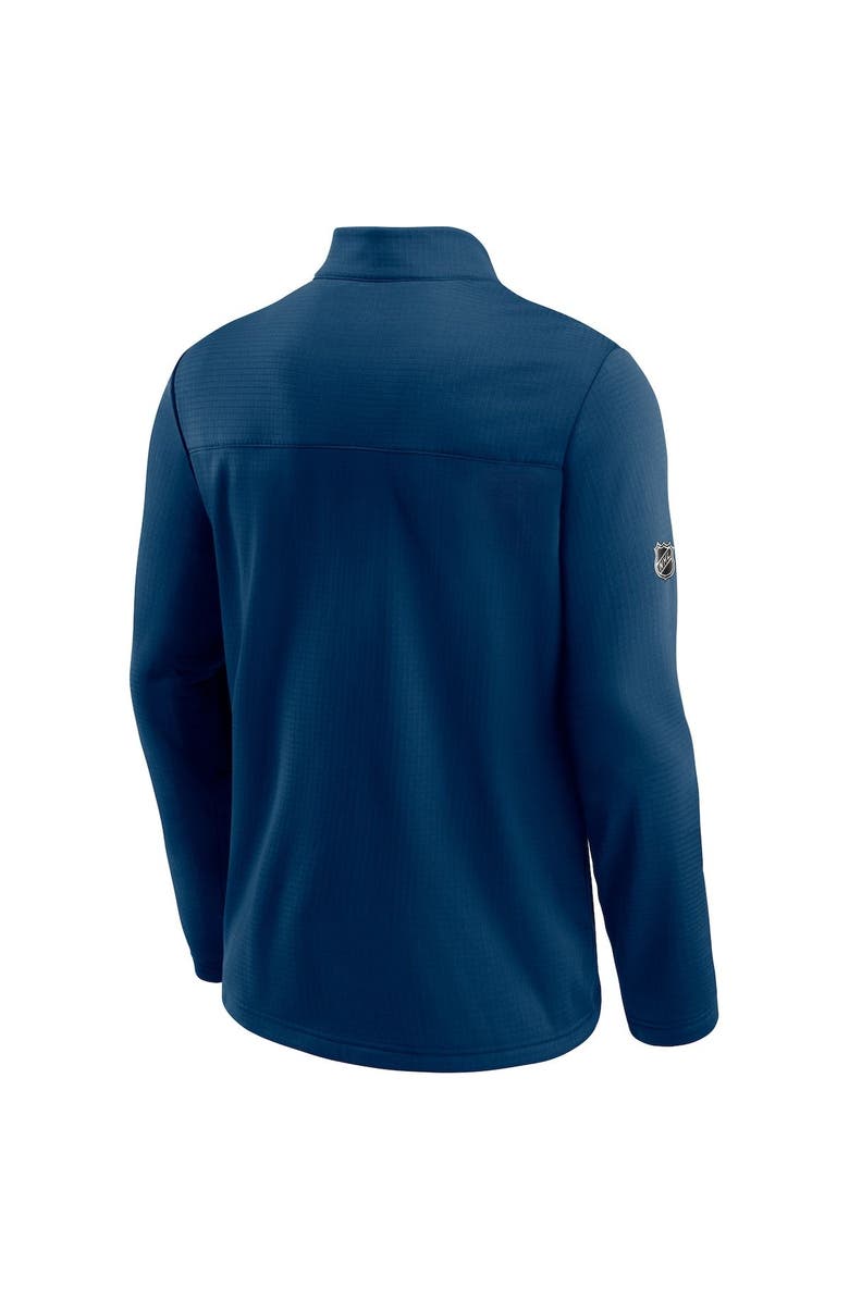 FANATICS Men's Fanatics Branded Deep Sea Blue Seattle Kraken Authentic Pro Travel and Training Quarter-Zip Jacket, Alternate, color, Navy