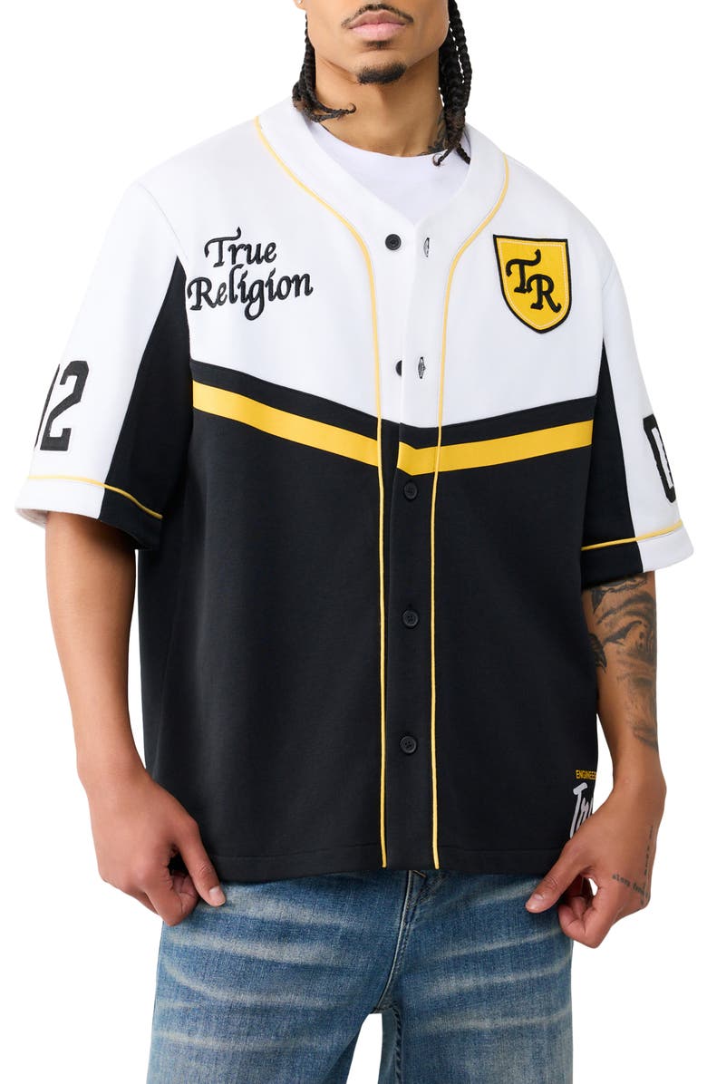 True Religion Oversize Cotton Baseball Jersey, Main, color,