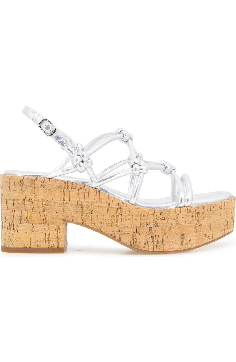 Reaction Kenneth Cole Essa Knot Platform Sandal, Alternate, color, Silver Metallic