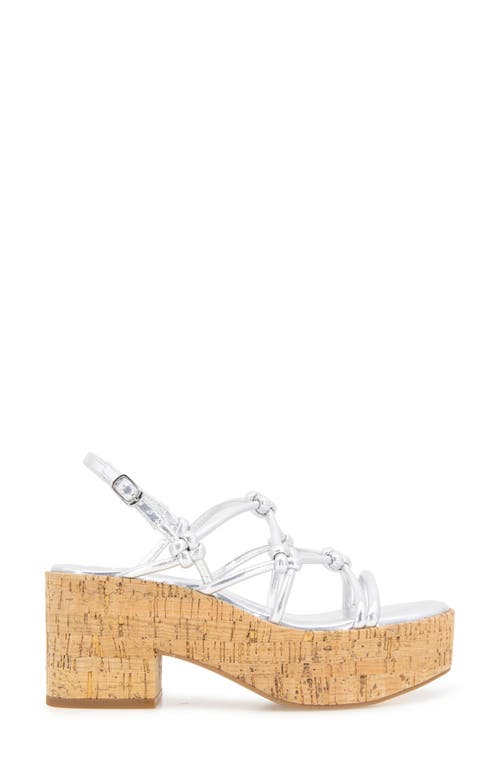 Reaction Kenneth Cole Essa Knot Platform Sandal In Silver Metallic