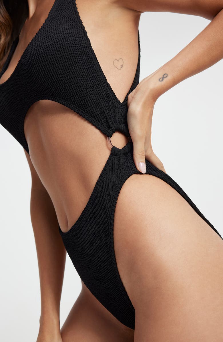Good American Always Fits Cutout One-Piece Swimsuit, Alternate, color, 