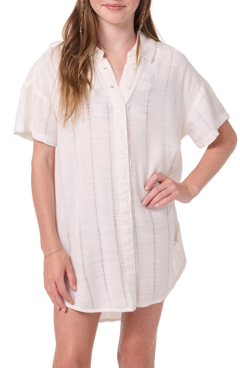 O'Neill Kids' Kyra Cotton Cover-Up Shirt, Main, color, Vanilla