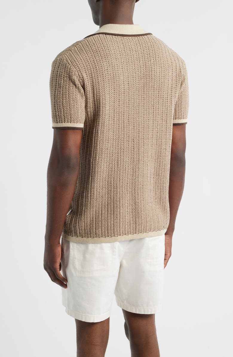 MAVRANS Marled Johnny Collar Polo, Alternate, color, Brown