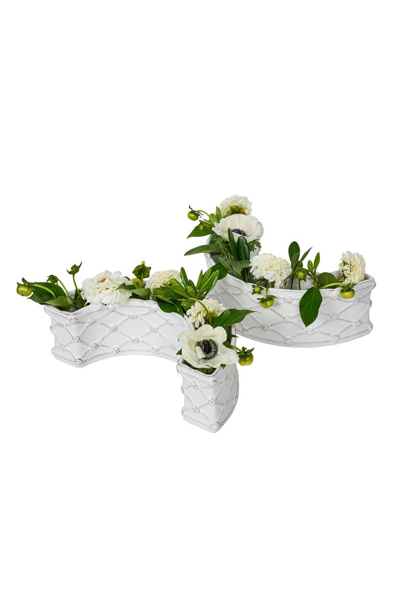 Berry & Thread Set of 2 Half Circle Vases, Alternate, color, WHITEWASH