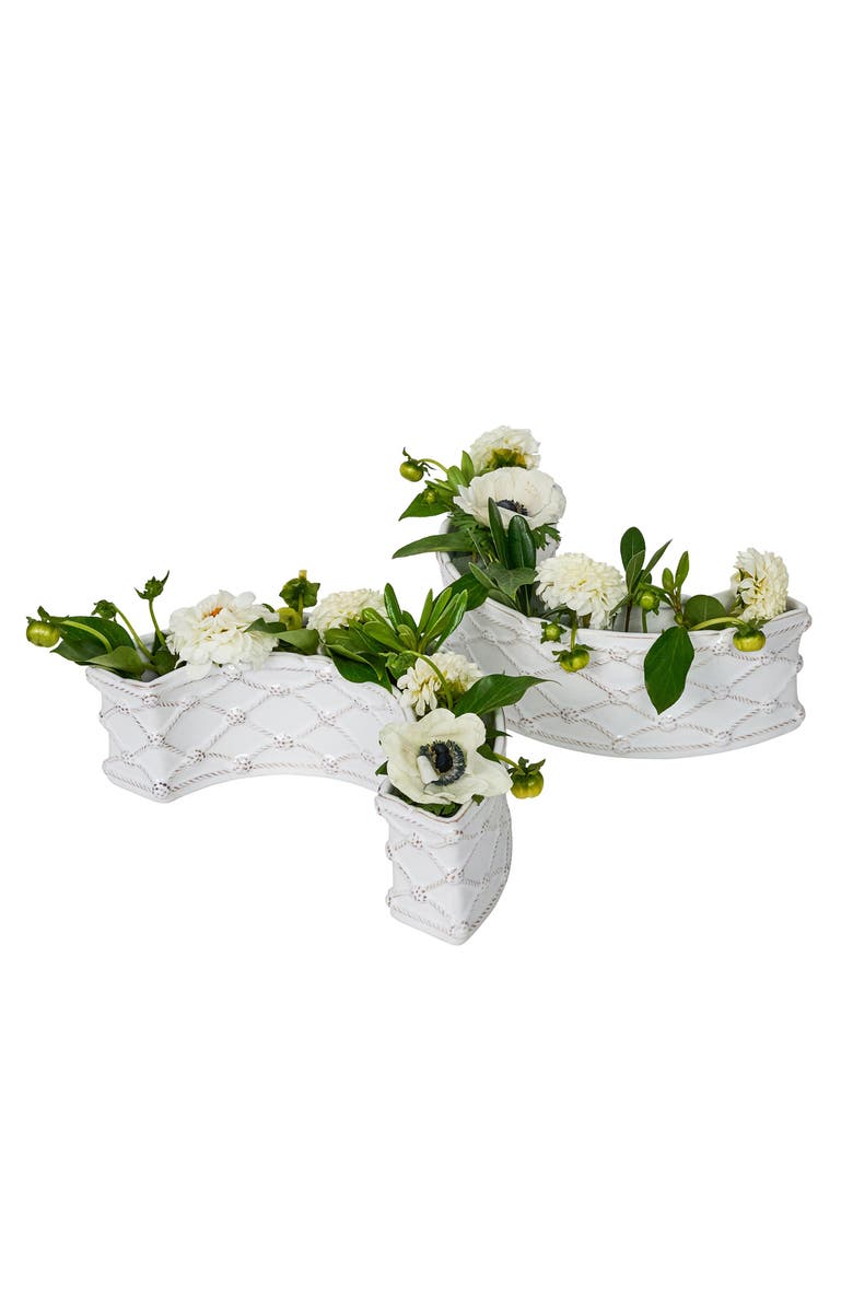 Juliska Berry & Thread Set of 2 Half Circle Vases, Alternate, color, Whitewash