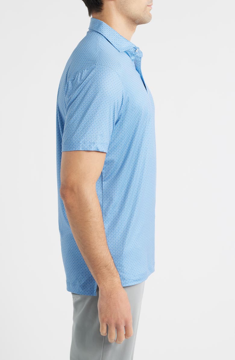 johnnie-O Ralph Geo Print Featherweight Performance Polo, Alternate, color, Carbon Fiber