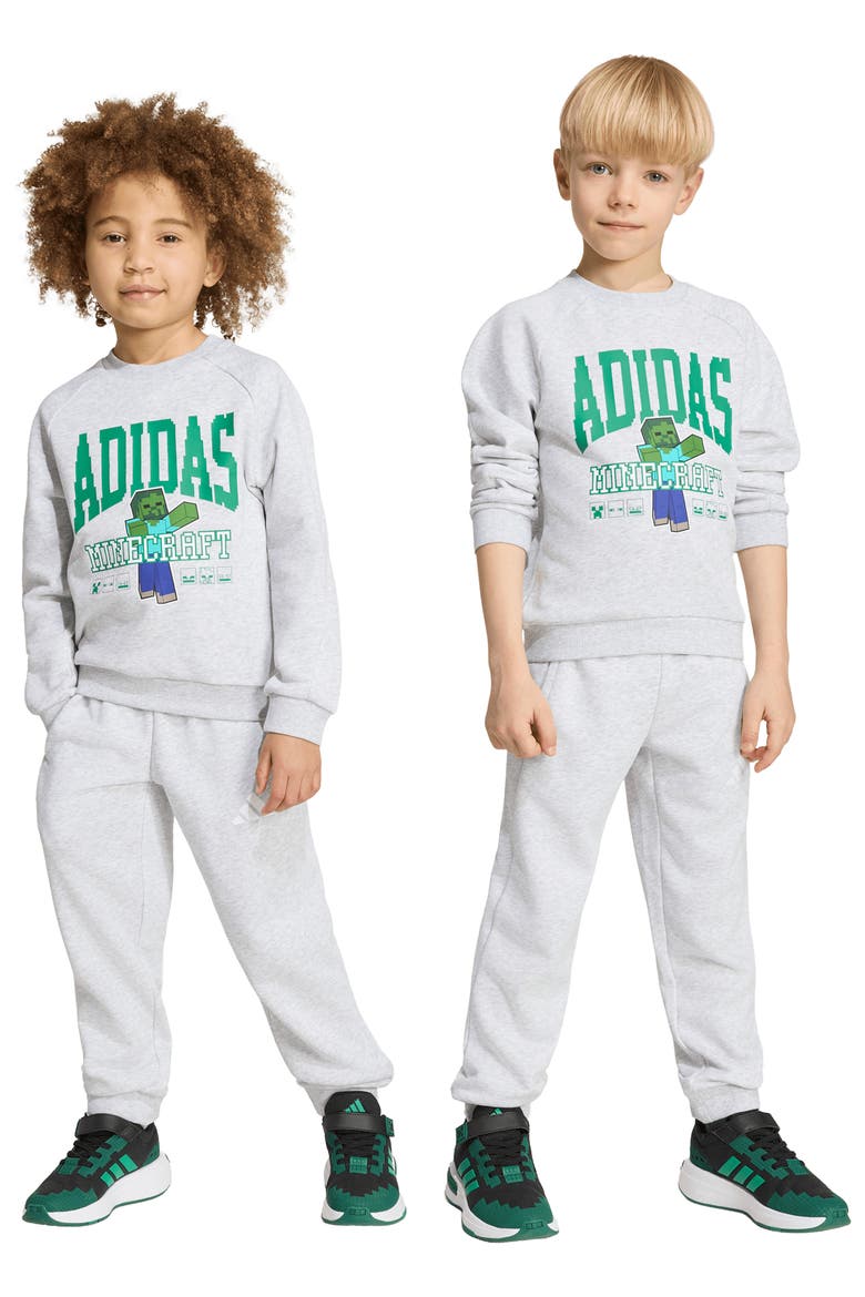 x Minecraft Kids' Graphic Sweatshirt & Joggers Set, Alternate, color, LIGHT GREY HEATHER
