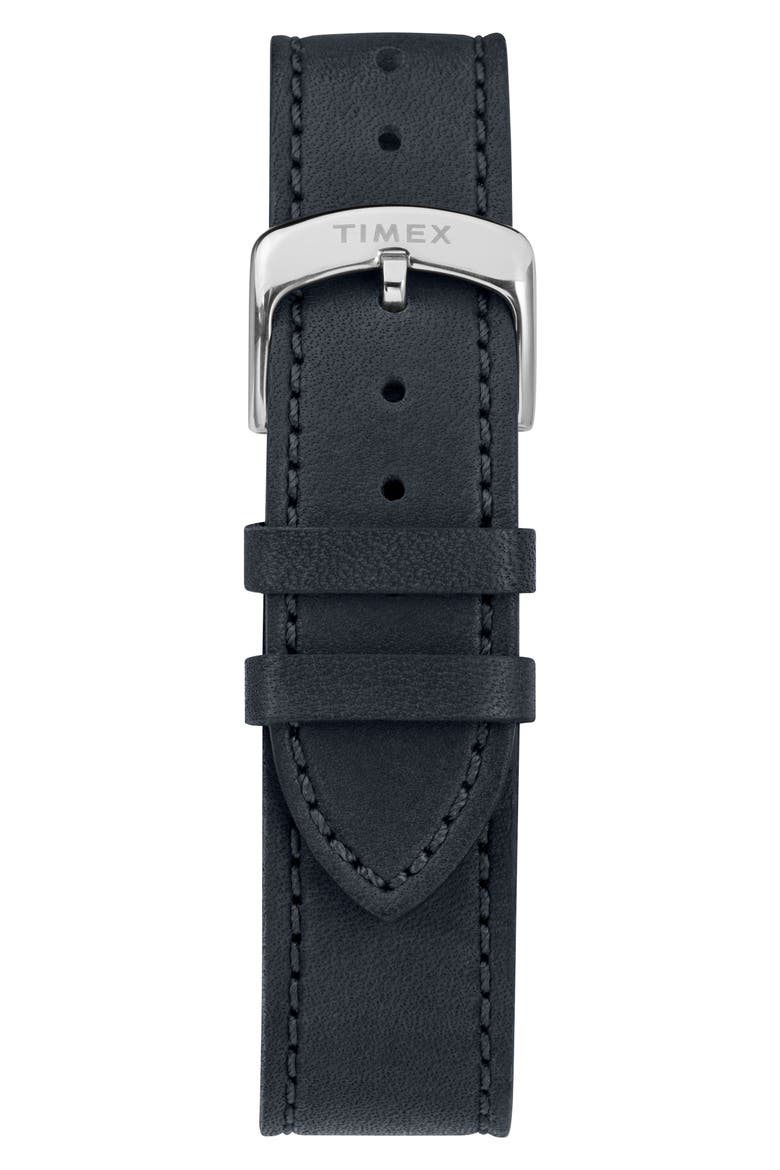 American Documentation Leather Strap Watch, 41mm, Alternate, color, NAVY/ BLACK/ SILVER