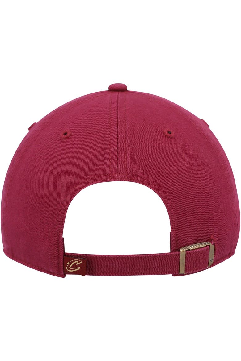 Men's '47 Wine Cleveland Cavaliers Team Logo Clean Up Adjustable Hat, Alternate, color, Red
