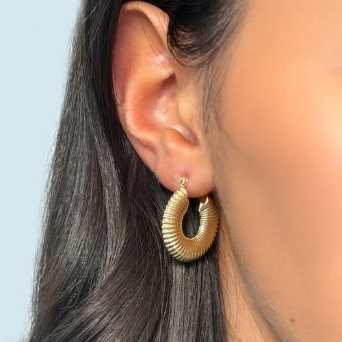 The Lovery Fine Jewelry Ribbed Gold Hoop Earrings In Gold
