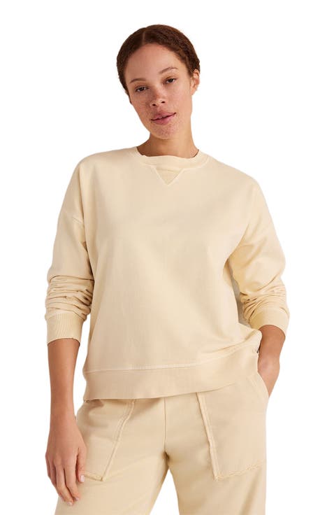 Garment-Dyed Organic Cotton Terry Crewneck
