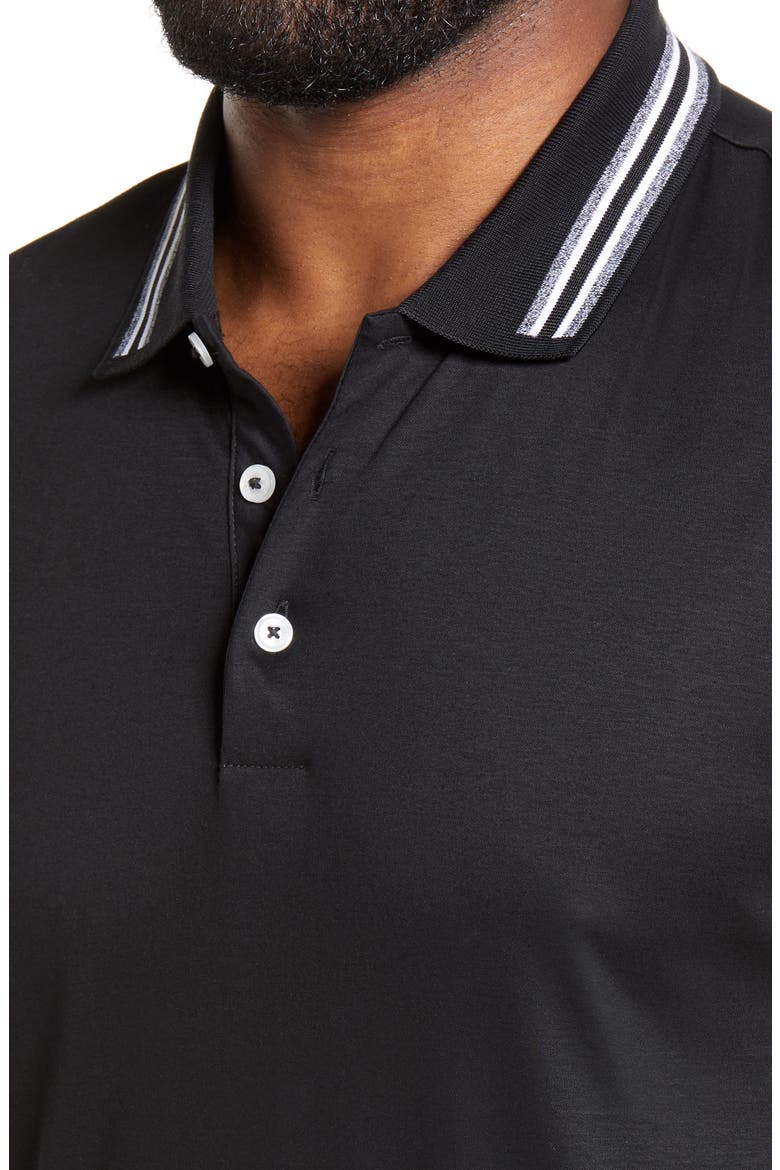 Piket Tipped Collar Polo, Alternate, color, BLACK