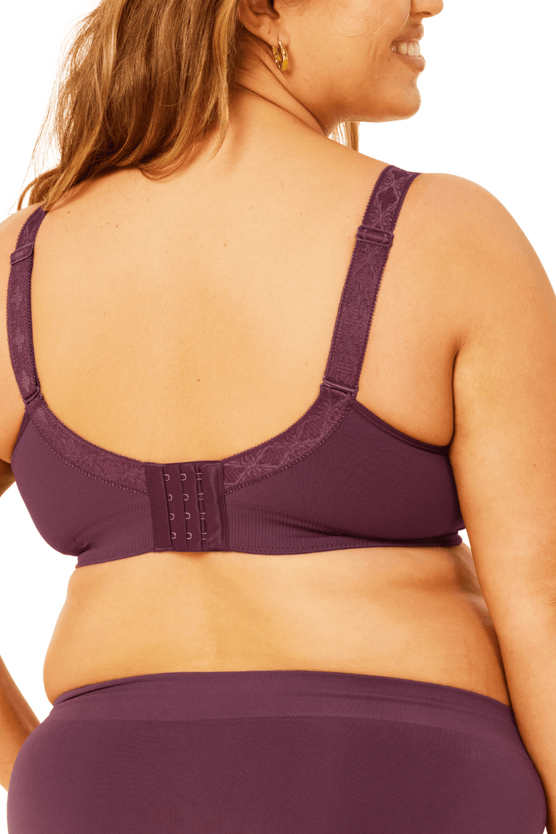 Basic Fuller Bust Wire-Free Bra, Alternate, color, Plum