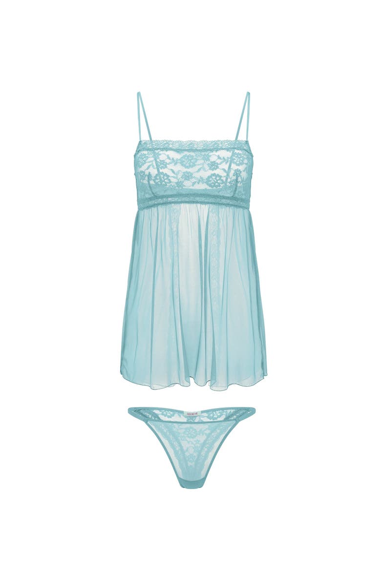 Collie Lace Babydoll Lingerie, Alternate, color, Medium blue