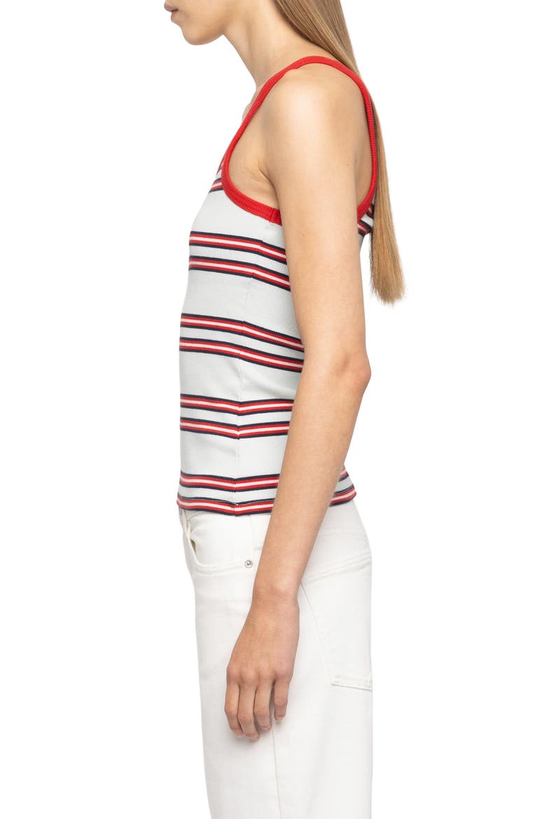 Albao Stretch Cotton Rib Tank, Alternate, color, BLEU OXFORD