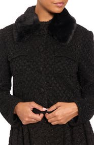 Maggy London Metallic Faux Fur Collar Jacket