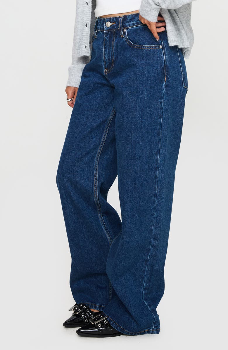 Princess Polly Shima Low Rise Wide Leg Jeans, Alternate, color, Mid Blue