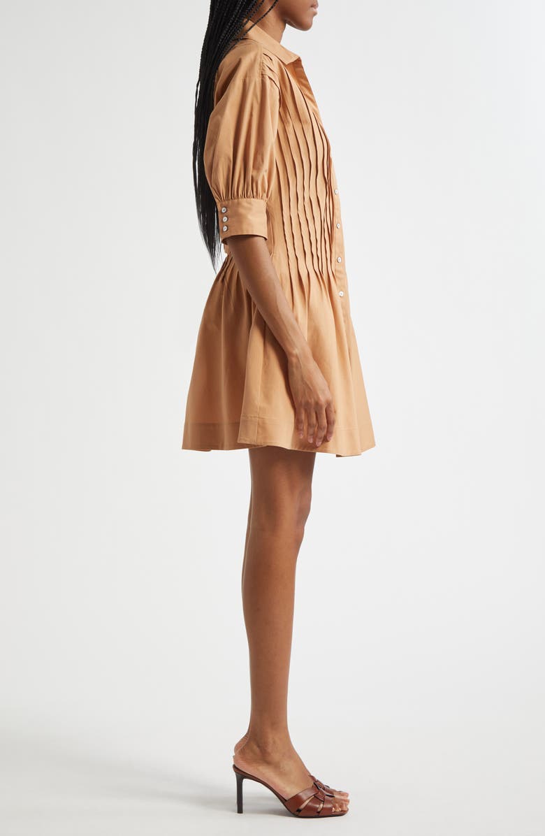 Cinq à Sept Monty Pleated Minidress, Alternate, color, Sahara