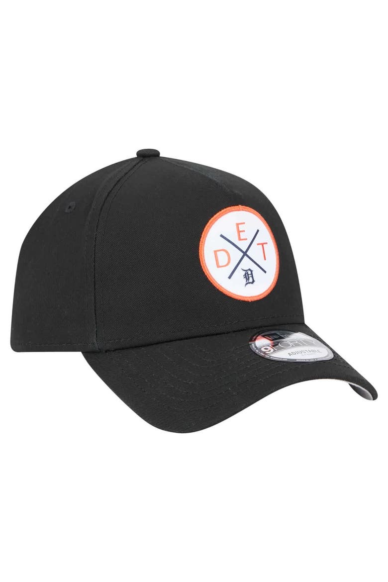 Men's New Era Black Detroit Tigers 9FORTY A-Frame Adjustable Hat, Alternate, color, Black