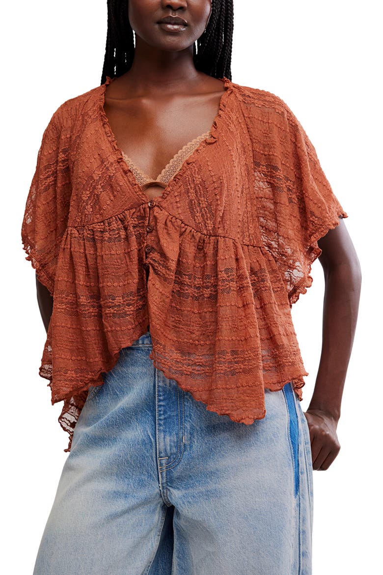 In Your Dreams Lace Top, Main, color, TOASTED COCOA