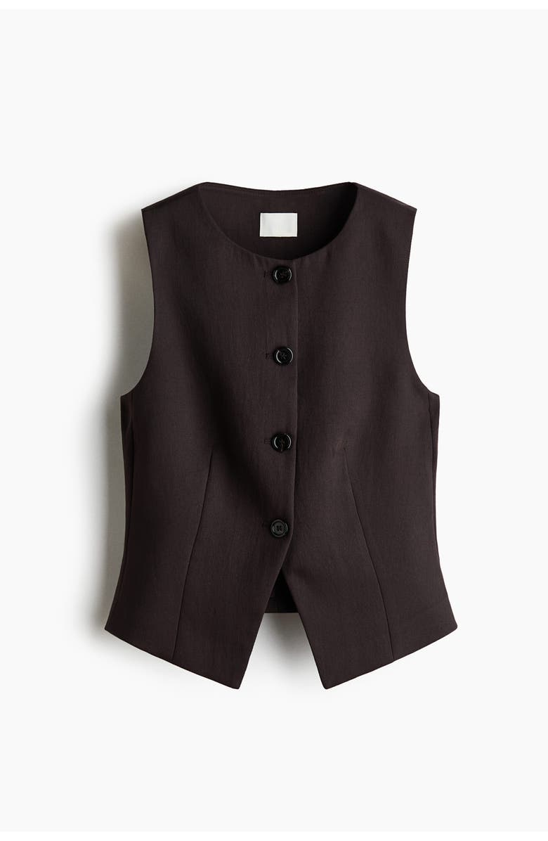 H&M Waistcoat, Main, color, Dark Brown