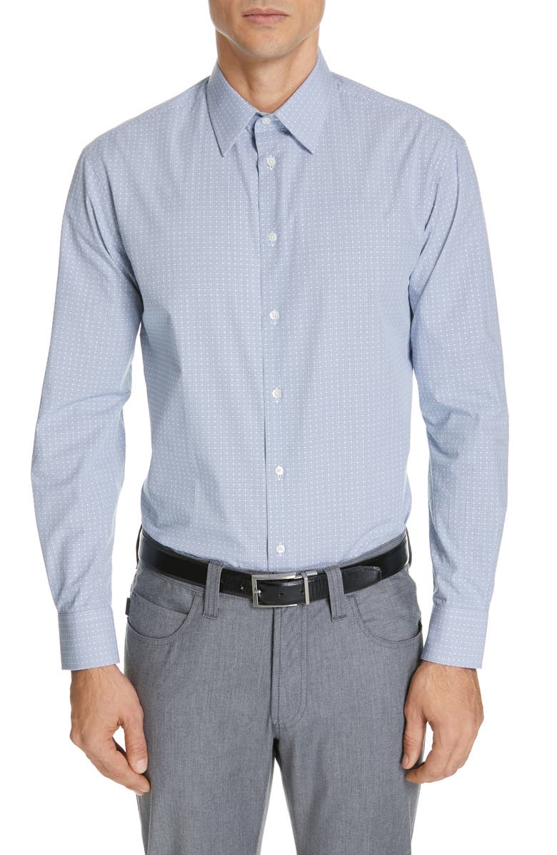 Emporio Armani Modern Fit Check Dress Shirt, Main, color,