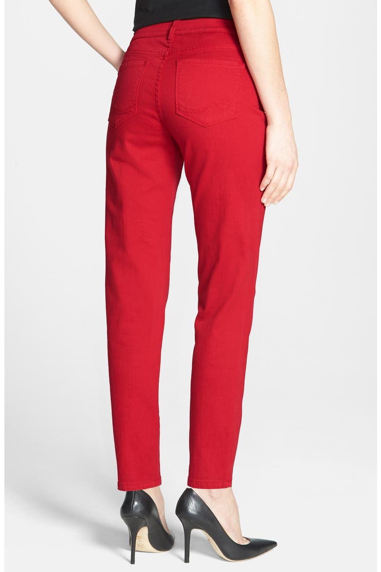 'Clarissa' Fitted Stretch Ankle Skinny Jeans, Alternate, color, CRIMSON RED