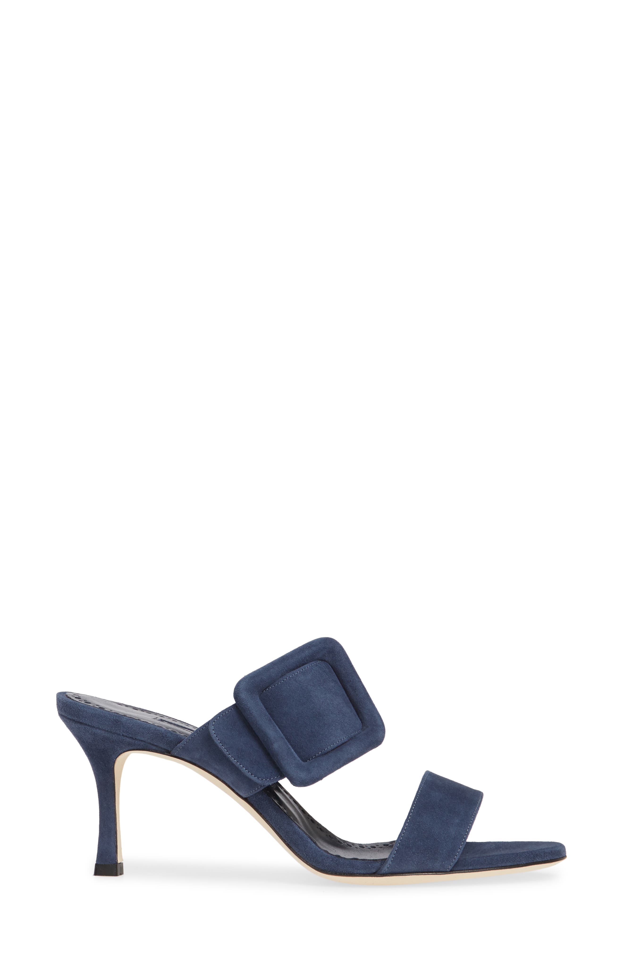 Gable Buckle Slide Sandal, Alternate, color, DENIM NAVY SUEDE