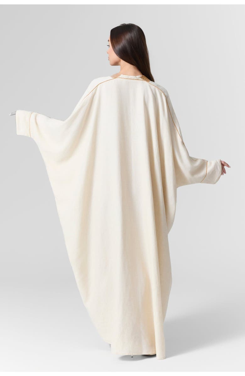 Le Fafo Luna Rhinestone Bisht kaftan, Alternate, color, Beige