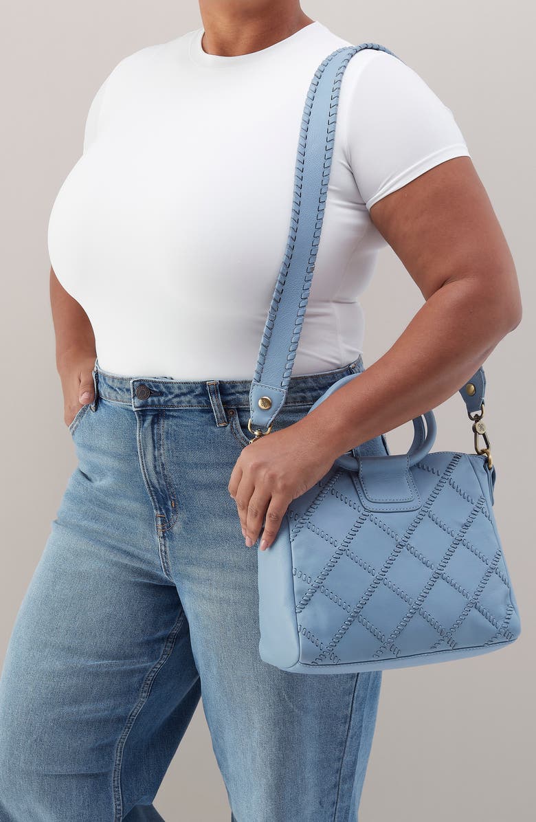 HOBO Medium Sheila Leather Satchel, Alternate, color, Bluebell