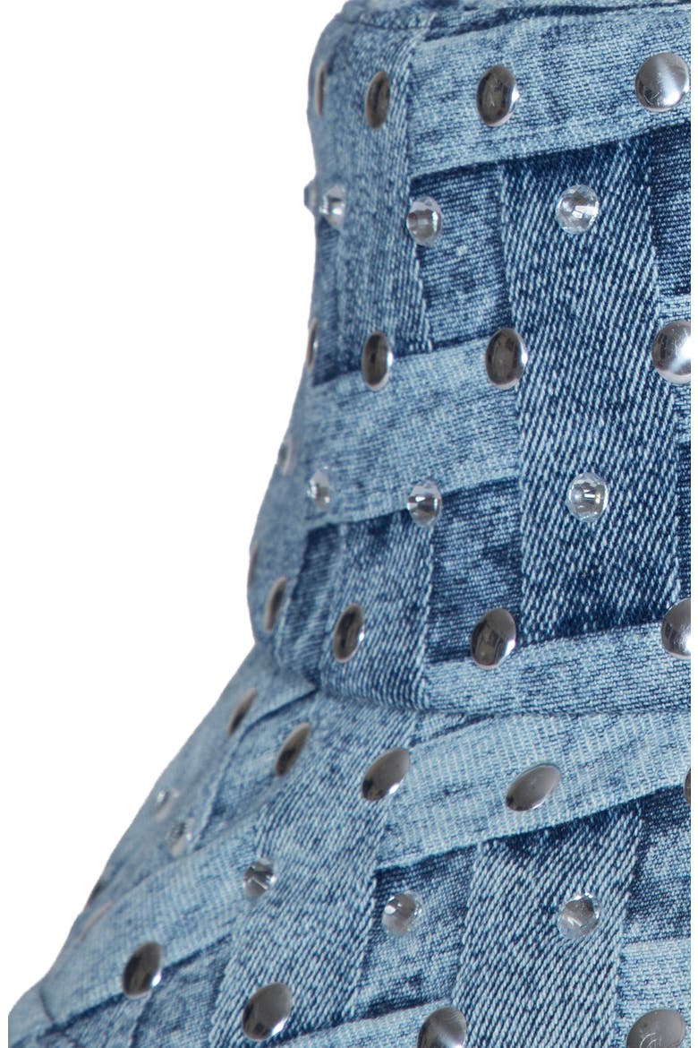 Embellished Denim Bucket Hat, Alternate, color, DARK BLUE