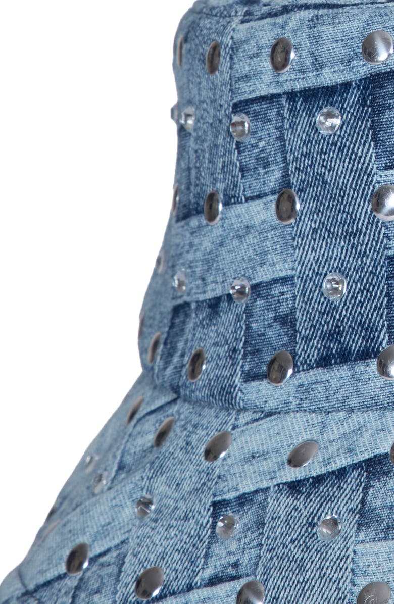 Kurt Geiger London Embellished Denim Bucket Hat, Alternate, color, Dark Blue