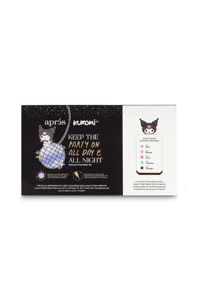 Aprés Nail Kuromi Naughty and Nice Flash Glitter Gel Couleur (Set of 5), 10ml, Alternate, color,