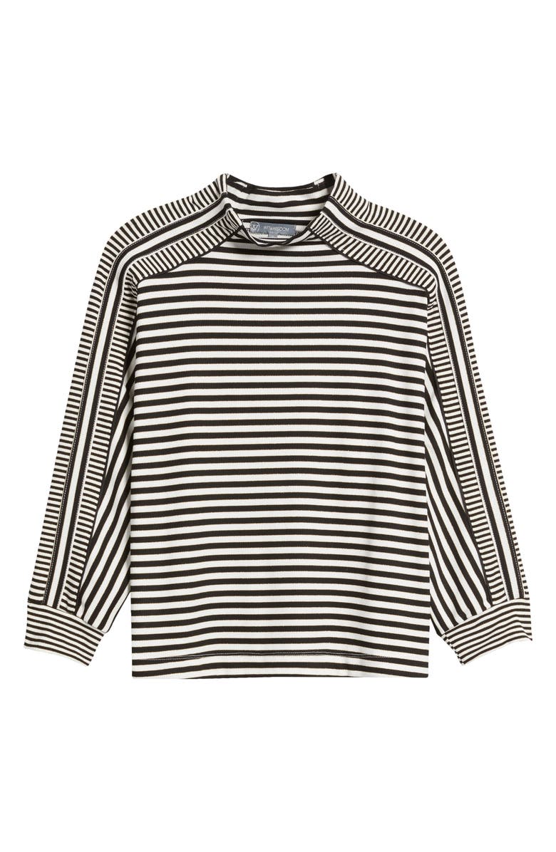 Wit & Wisdom Stripe Mock Neck Rib Top, Alternate, color,