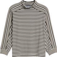 Wit & Wisdom Stripe Mock Neck Rib Top