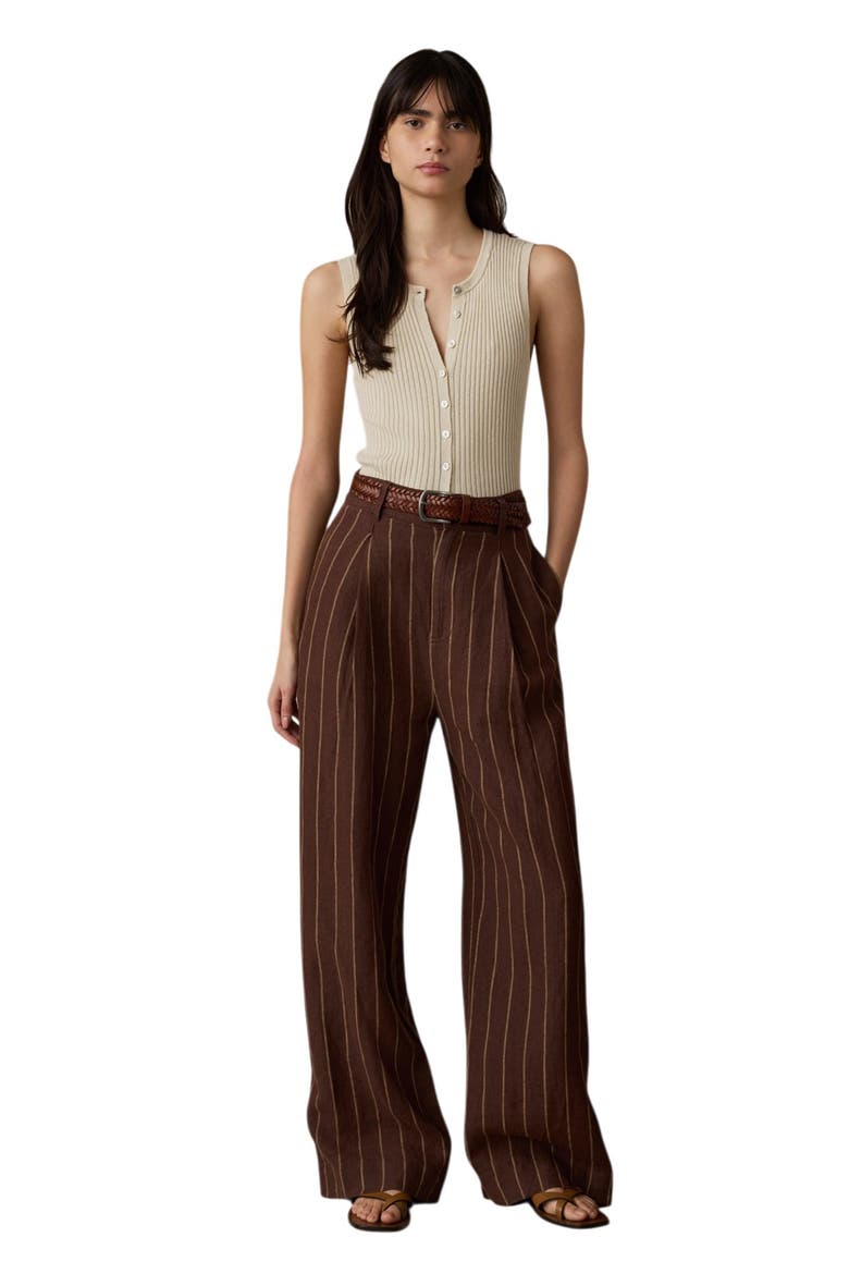 Sun Strider Stripe Wide Leg Linen Pants, Alternate, color, HARBOR LINE STRIPE