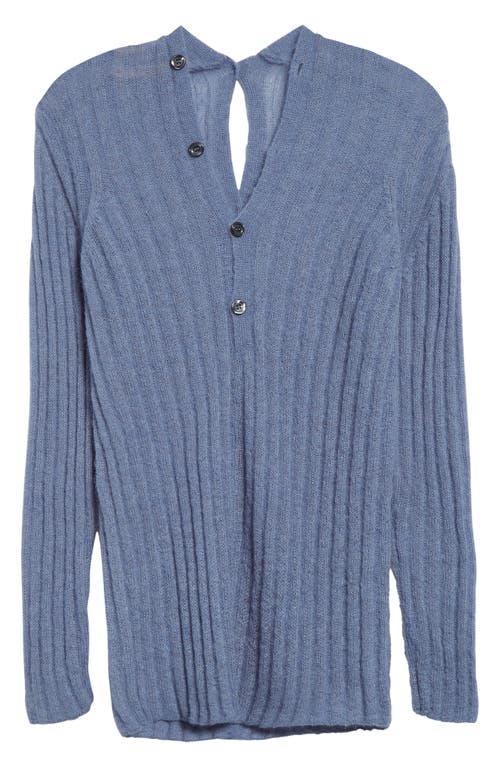 Paloma Wool Naor Button Back Mohair & Alpaca Blend Rib Cardigan In Lavender