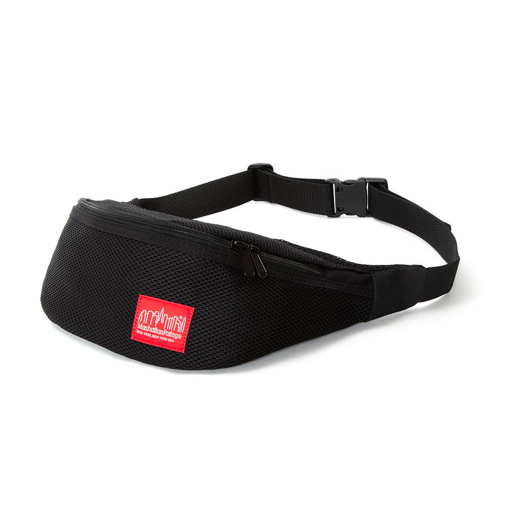 Manhattan Portage Mesh Brooklyn Bridge Belt Bag, Alternate, color, Black