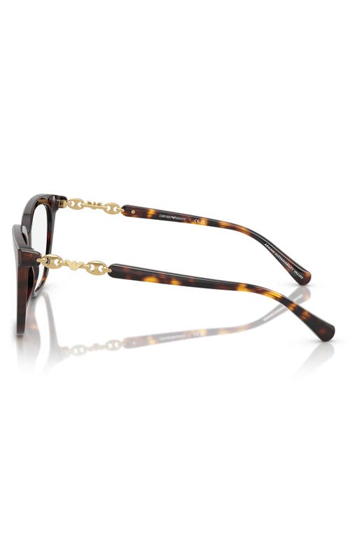 Emporio Armani 55mm Cat Eye Optical Glasses In Brown