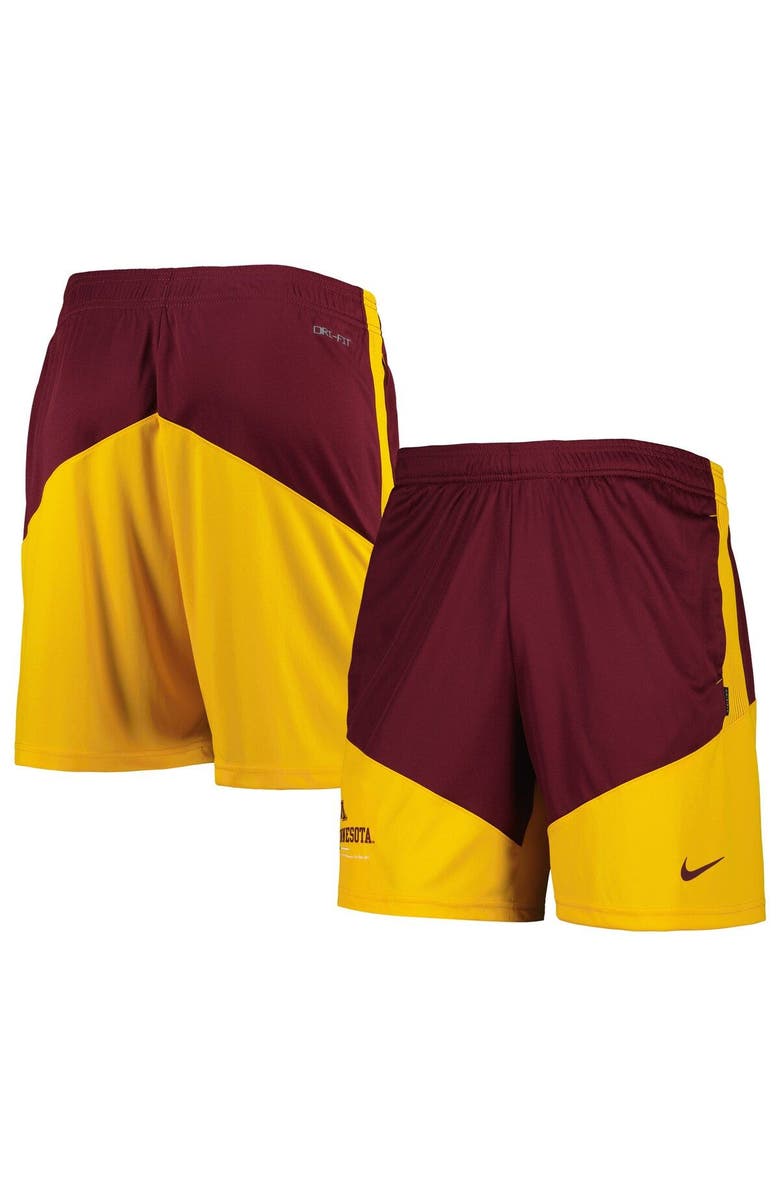 Nike Men's Nike Maroon/Gold Minnesota Golden Gophers Performance Player Shorts, Main, color, 