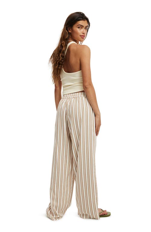 Cotton On Haven Wide Leg Pant In Karina Stripe Artichoke